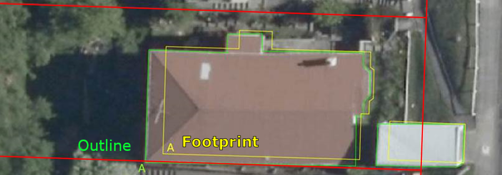 comparison of footprint with building outlines